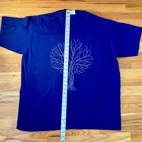 Binary Code Tree Illustration/Print XXL Short-sleeve T-shirt Blue Cotton Soft - Picture 5 of 7